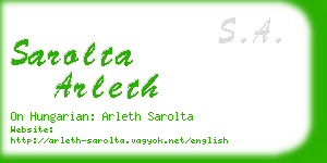 sarolta arleth business card